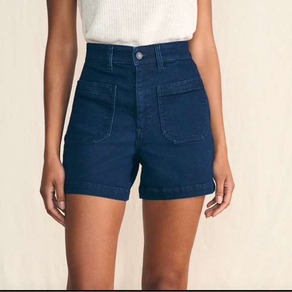 Faherty Pants - EUC Faherty Clermont Wash Denim Stretch Terry Patch Pocket Short